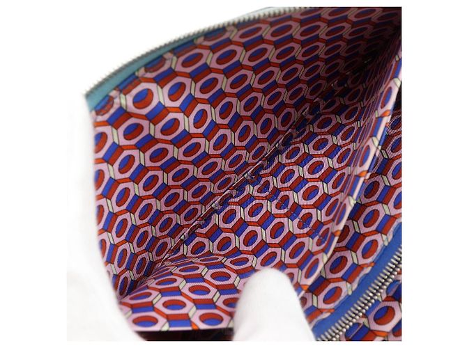 Hermès Azap Silk'in Epsom Long Wallet Blau - Ansicht 8