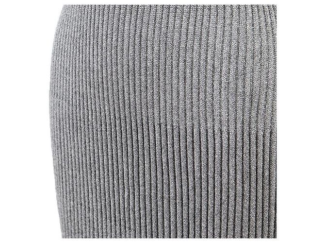 Gonna a campana in maglia a coste metallizzata Prada Marrone - vista 5