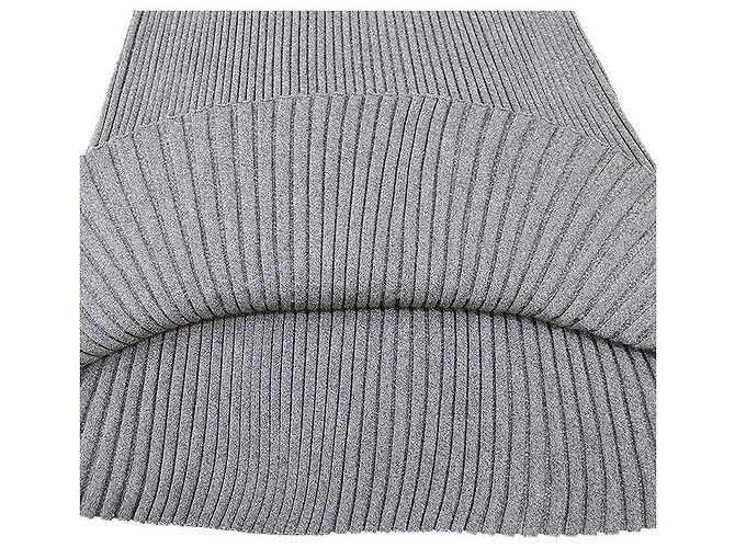 Gonna a campana in maglia a coste metallizzata Prada Marrone - vista 6