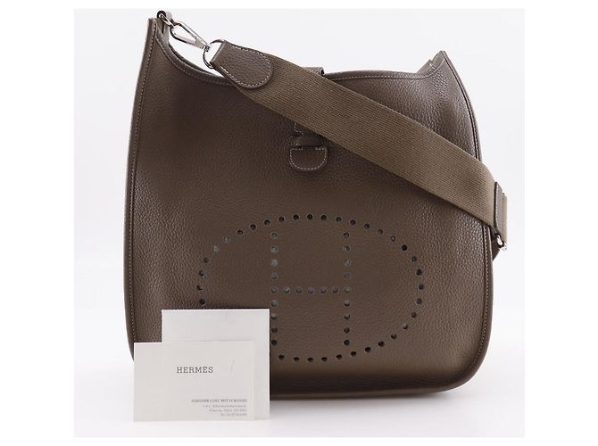 Hermès Borsa a Spalla Hermes Evelyne III Taurillon Clemence Grigio Taupe - vista 20