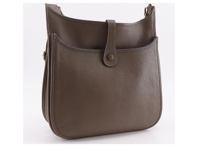 Hermès Borsa a Spalla Hermes Evelyne III Taurillon Clemence Grigio Taupe - vista 3