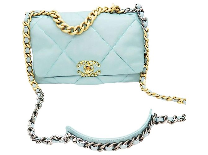 Borsa a tracolla 2way Chanel 19 in agnello Verde - vista 6