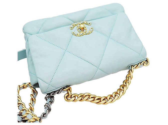 Borsa a tracolla 2way Chanel 19 in agnello Verde - vista 7