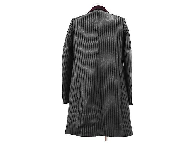 Abrigo de lana Gucci Castaño Negro Gris antracita Morado oscuro - vista 4