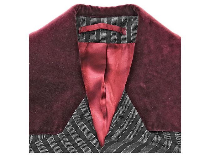 Abrigo de lana Gucci Castaño Negro Gris antracita Morado oscuro - vista 9