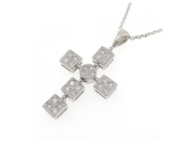 Autre Marque Collana con Croce di Diamanti Au750 Argento - vista 3