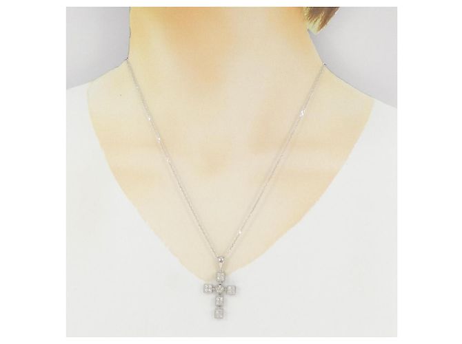 Autre Marque Collana con Croce di Diamanti Au750 Argento - vista 6