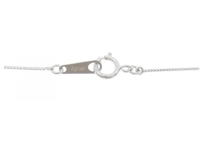 Autre Marque Collana con Croce in Oro Bianco K10 e Zirconia Cubica Argento - vista 5
