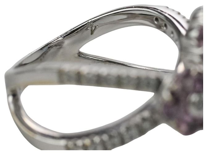 Autre Marque Anello Ponte Vecchio in Oro 750 con Zaffiro Rosa e Diamanti Argento - vista 10