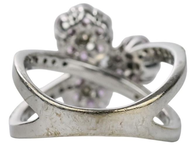 Autre Marque Anello Ponte Vecchio in Oro 750 con Zaffiro Rosa e Diamanti Argento - vista 4