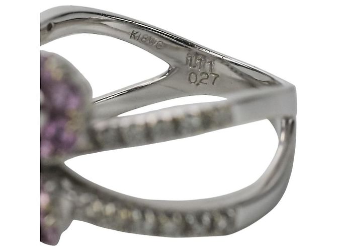 Autre Marque Anello Ponte Vecchio in Oro 750 con Zaffiro Rosa e Diamanti Argento - vista 9