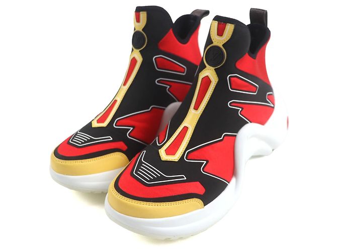 Sneakers Arclight in nylon Louis Vuitton Nero Rosso Giallo - vista 2