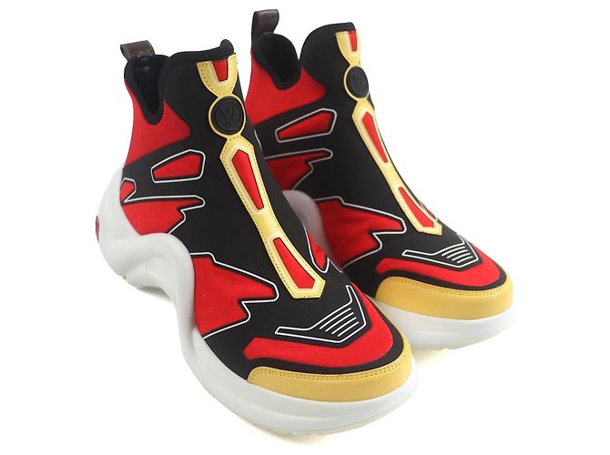 Sneakers Arclight in nylon Louis Vuitton Nero Rosso Giallo - vista 3