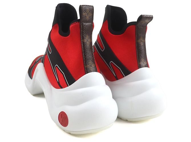 Sneakers Arclight in nylon Louis Vuitton Nero Rosso Giallo - vista 4
