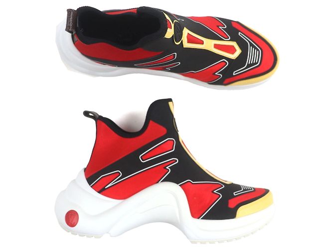 Sneakers Arclight in nylon Louis Vuitton Nero Rosso Giallo - vista 6
