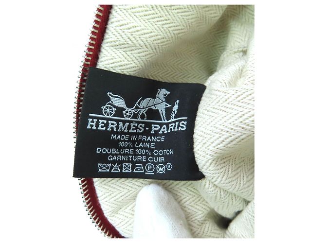 Hermès Hermes Boride Wool Pouch Red - view 9