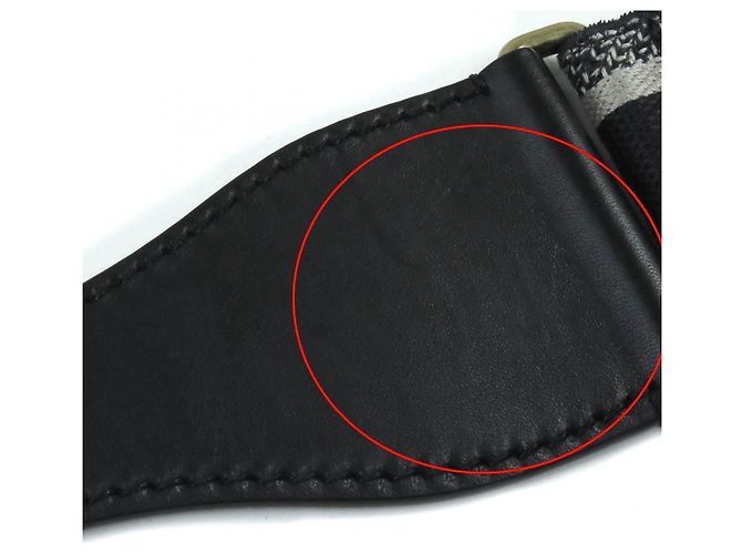 Ledergürtel mit Christian Dior Logo-Stickerei Schwarz Roh Marineblau - Ansicht 13