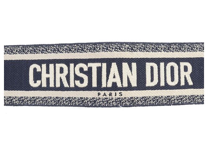 Ledergürtel mit Christian Dior Logo-Stickerei Schwarz Roh Marineblau - Ansicht 7