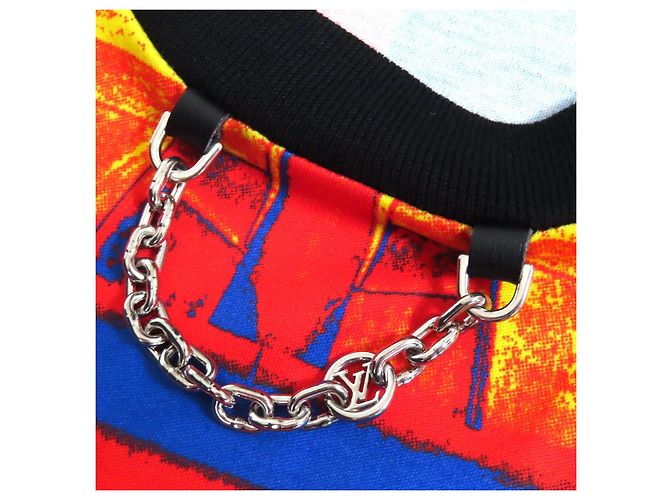 Camiseta Louis Vuitton City Print LVChain Roja Multicolor - vista 5
