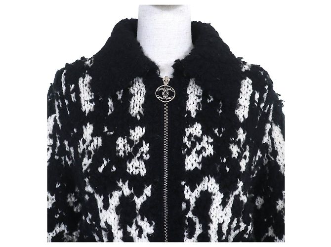 Chaqueta de punto COCO Mark de Chanel Negro Blanco - vista 4