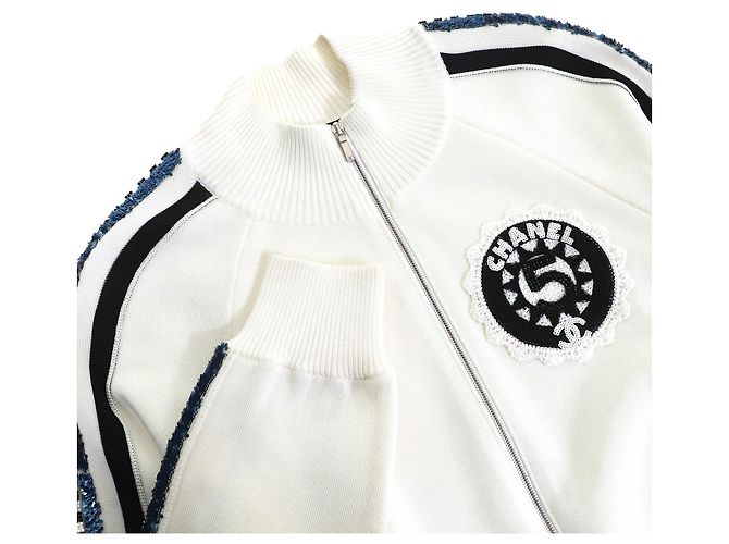 Blouson Chanel COCO Mark Logo No. 5 Patch Sequin Blouson Negro Blanco - vista 3
