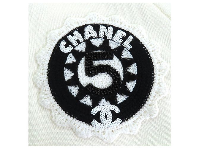 Blouson Chanel COCO Mark Logo No. 5 Patch Sequin Blouson Negro Blanco - vista 5
