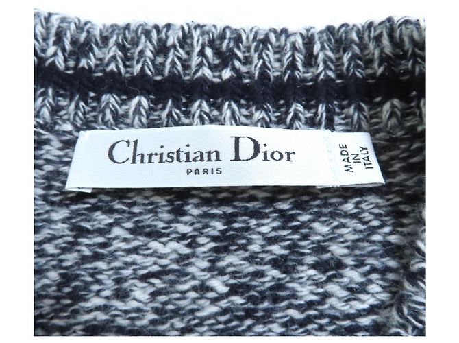 Top de lana de punto Christian Dior Azul Azul marino - vista 6
