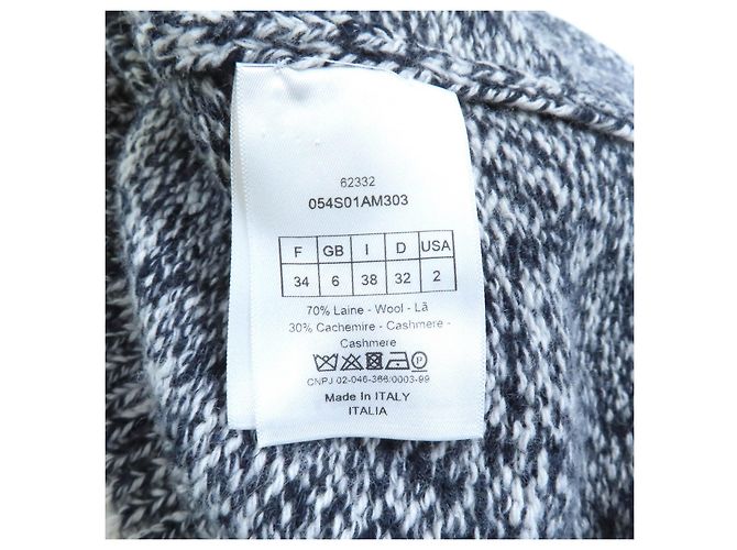 Top de lana de punto Christian Dior Azul Azul marino - vista 7