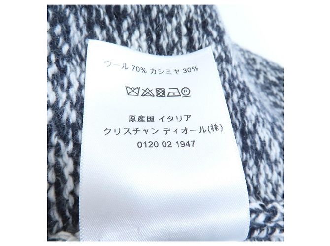 Top de lana de punto Christian Dior Azul Azul marino - vista 8