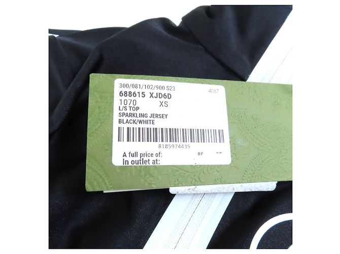 Camiseta de nylon Gucci Negro Blanco - vista 14