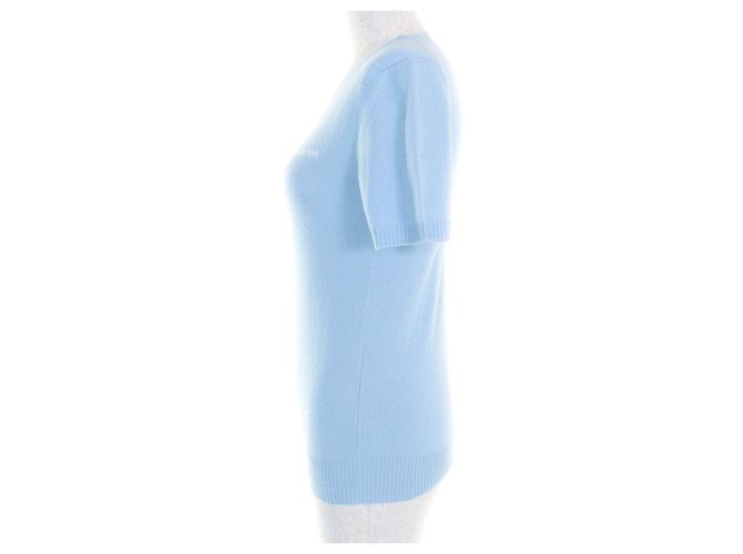 Miu Miu MIUMIU Kaschmir-Stricktop Blau Hellblau - Ansicht 2