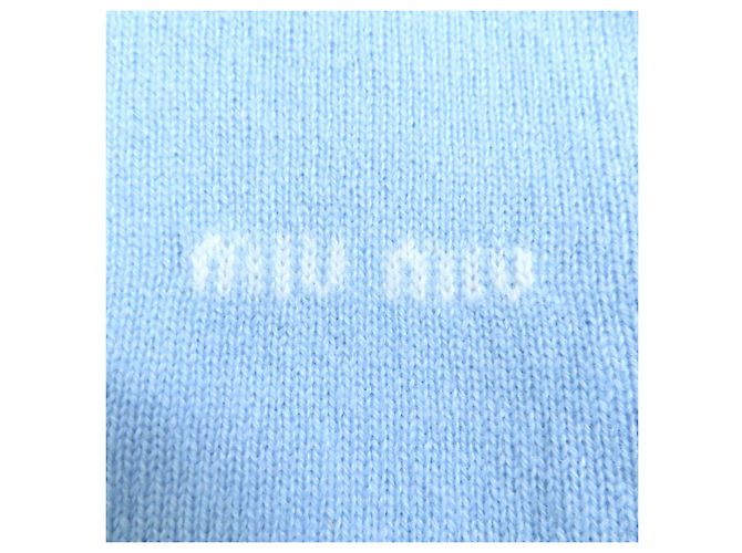 Miu Miu MIUMIU Kaschmir-Stricktop Blau Hellblau - Ansicht 5