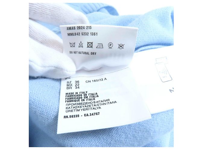 Miu Miu MIUMIU Kaschmir-Stricktop Blau Hellblau - Ansicht 8