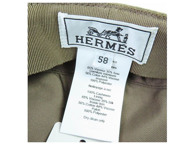 Hermès Hermes Deauville Cap aus Kaschmir Braun - Ansicht 10