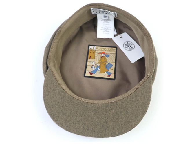Hermès Hermes Deauville Cap aus Kaschmir Braun - Ansicht 7