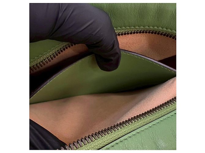 Borsa a tracolla in pelle Gucci GG Marmont Verde Verde chiaro - vista 11