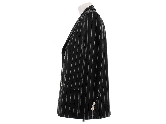 Marni Completo con blazer e pantaloncini neri a righe Nero - vista 4
