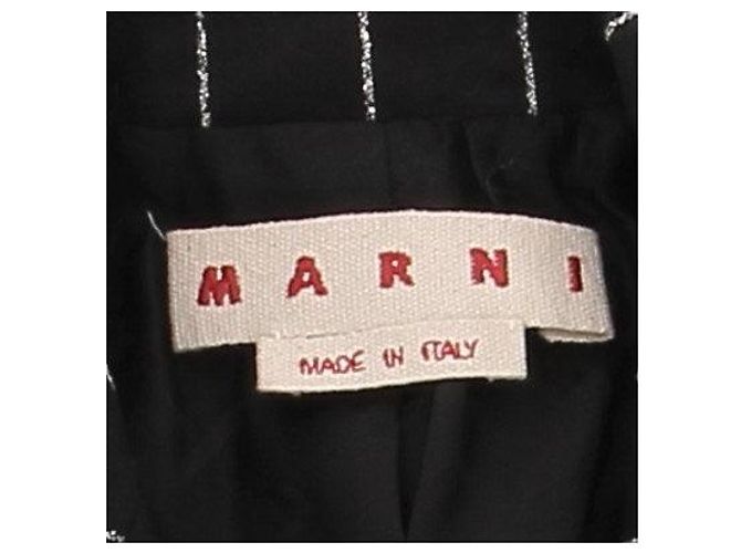 Marni Completo con blazer e pantaloncini neri a righe Nero - vista 6