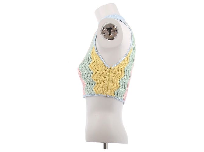 Top in maglia Casablanca multicolore in cotone - vista 4