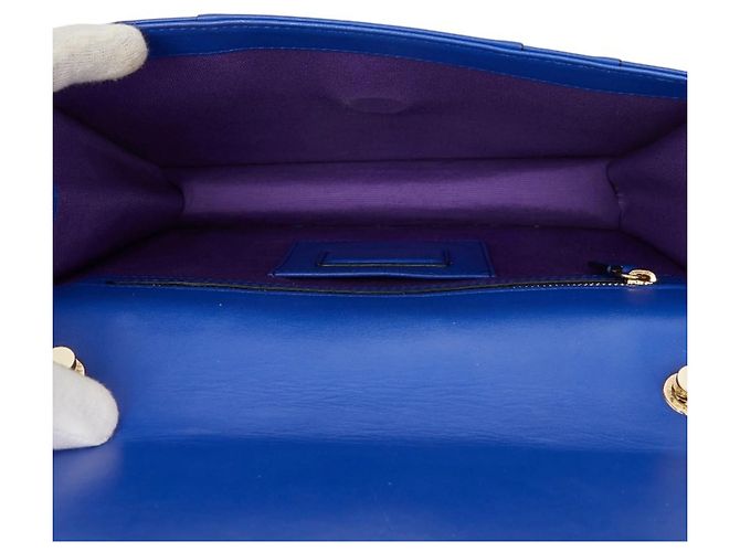 Bulgari Borsa a tracolla con catena Bvlgari Serpenti Forever Blu - vista 12
