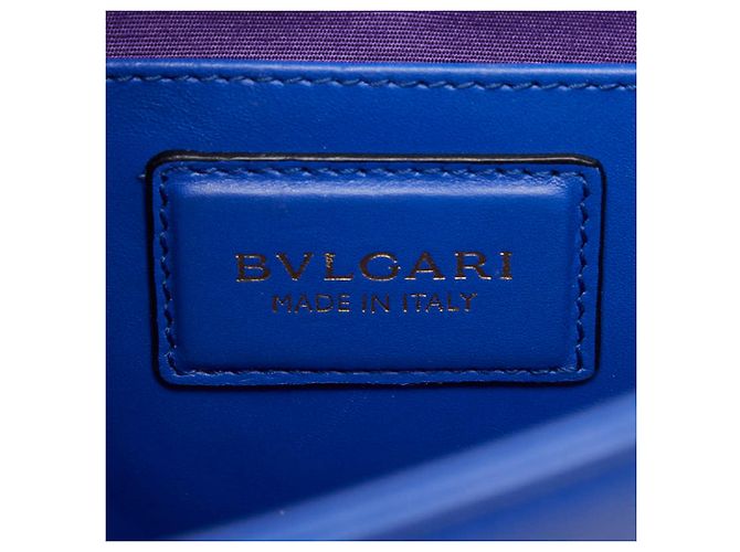 Bulgari Borsa a tracolla con catena Bvlgari Serpenti Forever Blu - vista 13