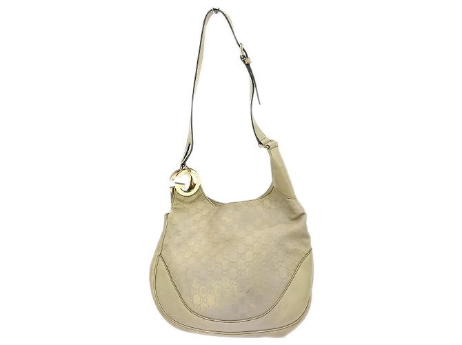 Borsa a tracolla Gucci Charlotte Guccissima in pelle Medium Beige - vista 2