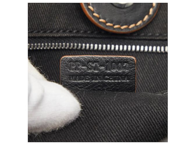 Céline Borsa Celine Macadam in tela nera e pelle Nero - vista 12