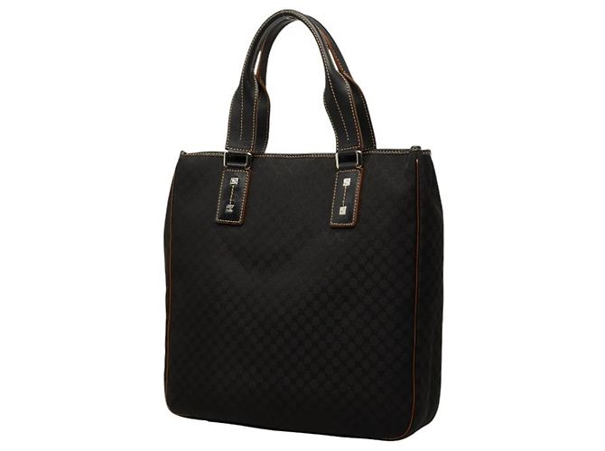 Céline Borsa Celine Macadam in tela nera e pelle Nero - vista 2