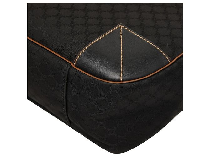 Céline Borsa Celine Macadam in tela nera e pelle Nero - vista 4
