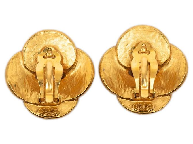 Orecchini a clip Chanel Coco Mark Vintage Arabesque Pattern D'oro - vista 2