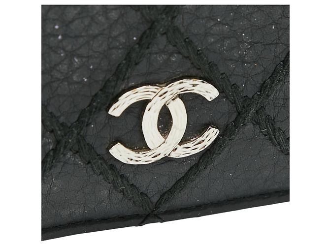 Langer Geldbeutel Chanel Coco Mark Wild Stitch Schwarz - Ansicht 10