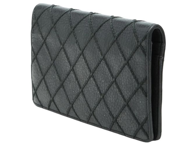 Langer Geldbeutel Chanel Coco Mark Wild Stitch Schwarz - Ansicht 2