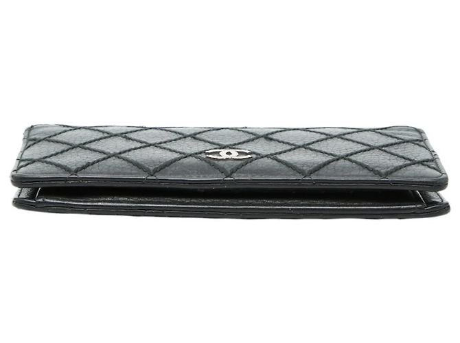 Langer Geldbeutel Chanel Coco Mark Wild Stitch Schwarz - Ansicht 3