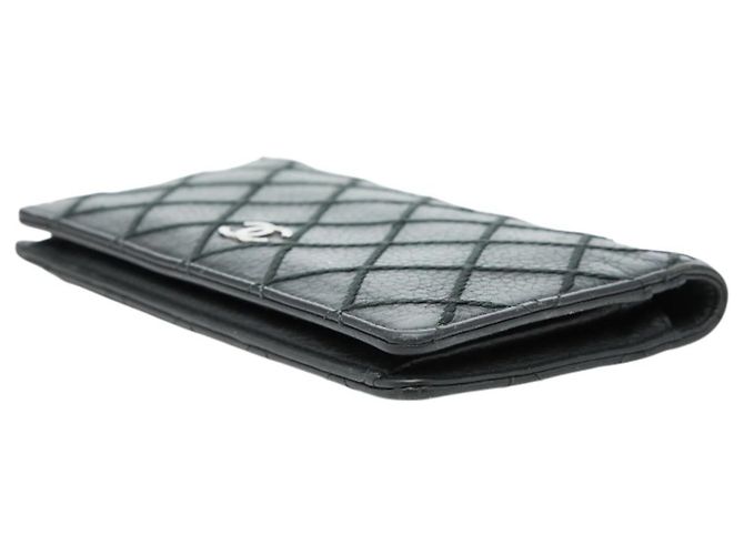 Langer Geldbeutel Chanel Coco Mark Wild Stitch Schwarz - Ansicht 4